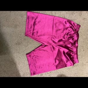 Metallic Pink Biker Shorts